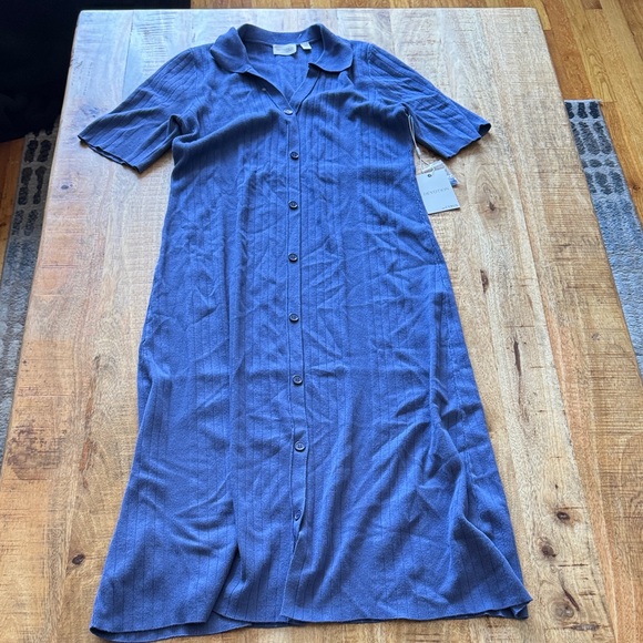 Cyrus Dresses & Skirts - Devotion by Cyrus Marlin Blue Button-Up sweater Midi Dress NWT LARGE